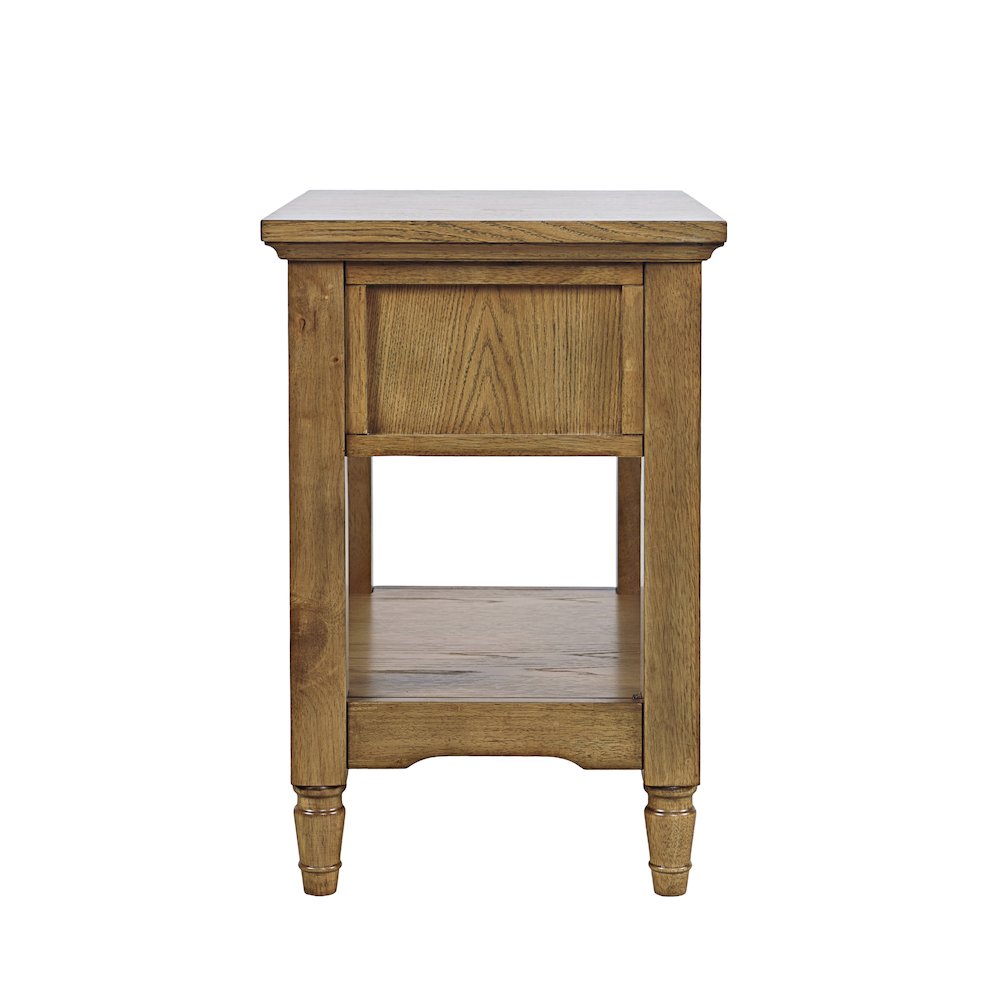 Brentwood Modern Transitional Chairside End Table with Drawer and Storage Shelf. Picture 8