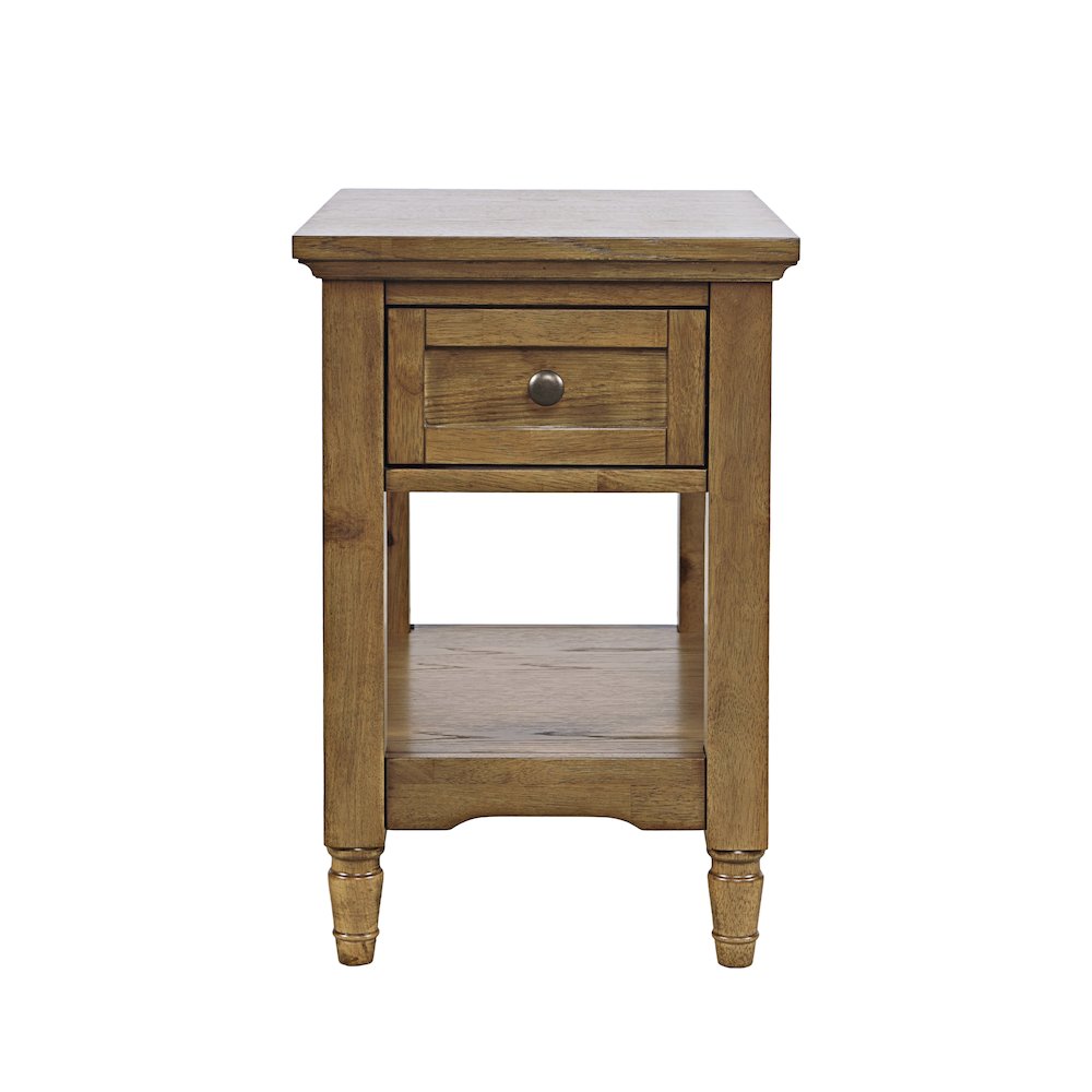 Brentwood Modern Transitional Chairside End Table with Drawer and Storage Shelf. Picture 1