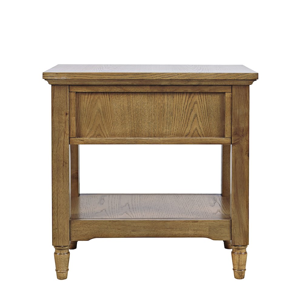 Brentwood Modern Transitional Chairside End Table with Drawer and Storage Shelf. Picture 4