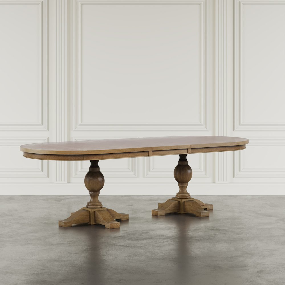 Brentwood Modern Transitional 102" Double Pedestal Dining Table. Picture 7