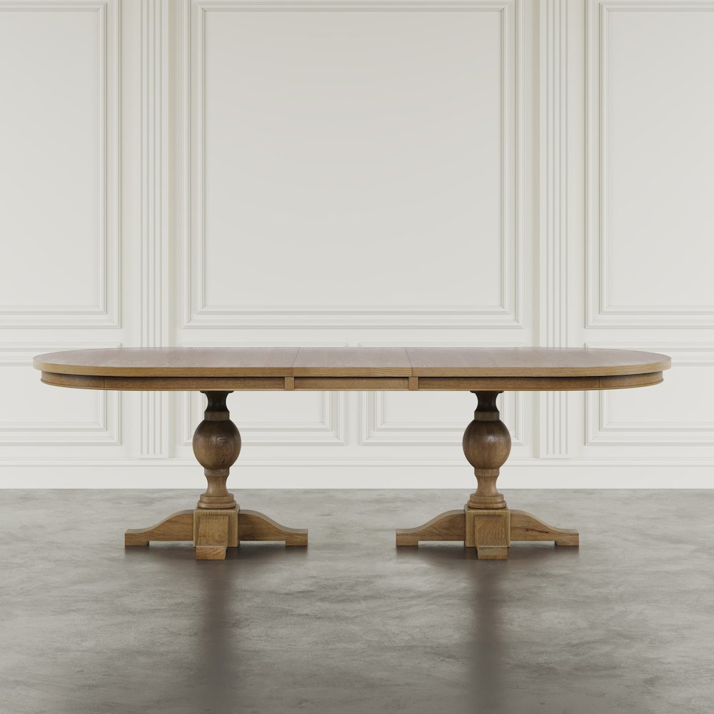 Brentwood Modern Transitional 102" Double Pedestal Dining Table. Picture 6