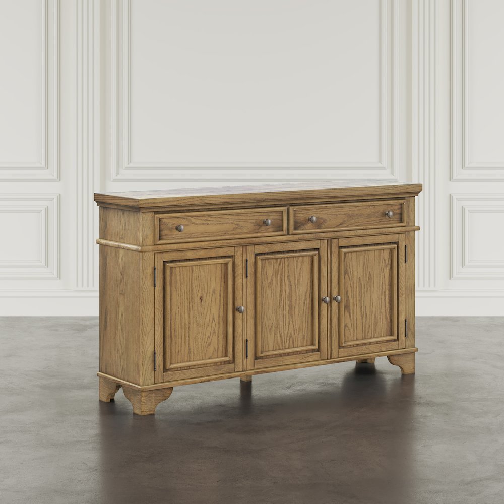 Brentwood 60" Modern Transitional Three Door Sideboard Storage Cabinet. Picture 9
