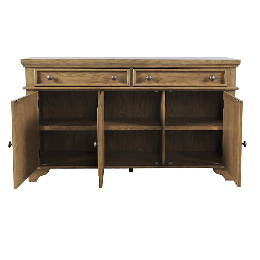 Brentwood 60" Modern Transitional Three Door Sideboard Storage Cabinet. Picture 5