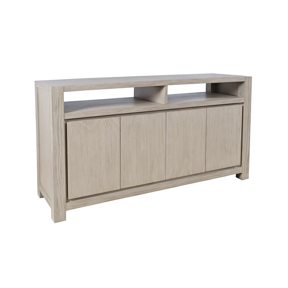 60" Modern Transitional Media Console TV Stand with Four-Door Cabinet Storage. Picture 2
