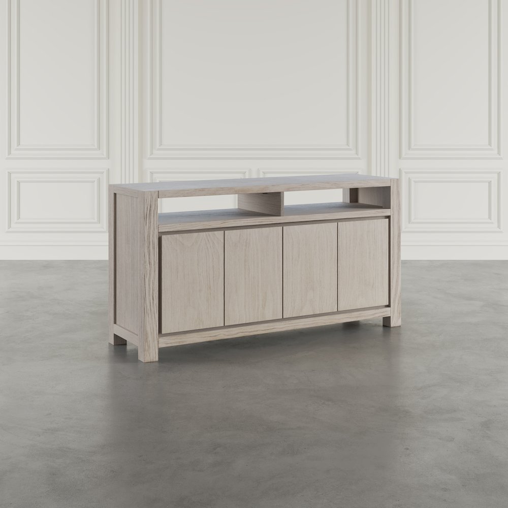 60" Modern Transitional Media Console TV Stand with Four-Door Cabinet Storage. Picture 10