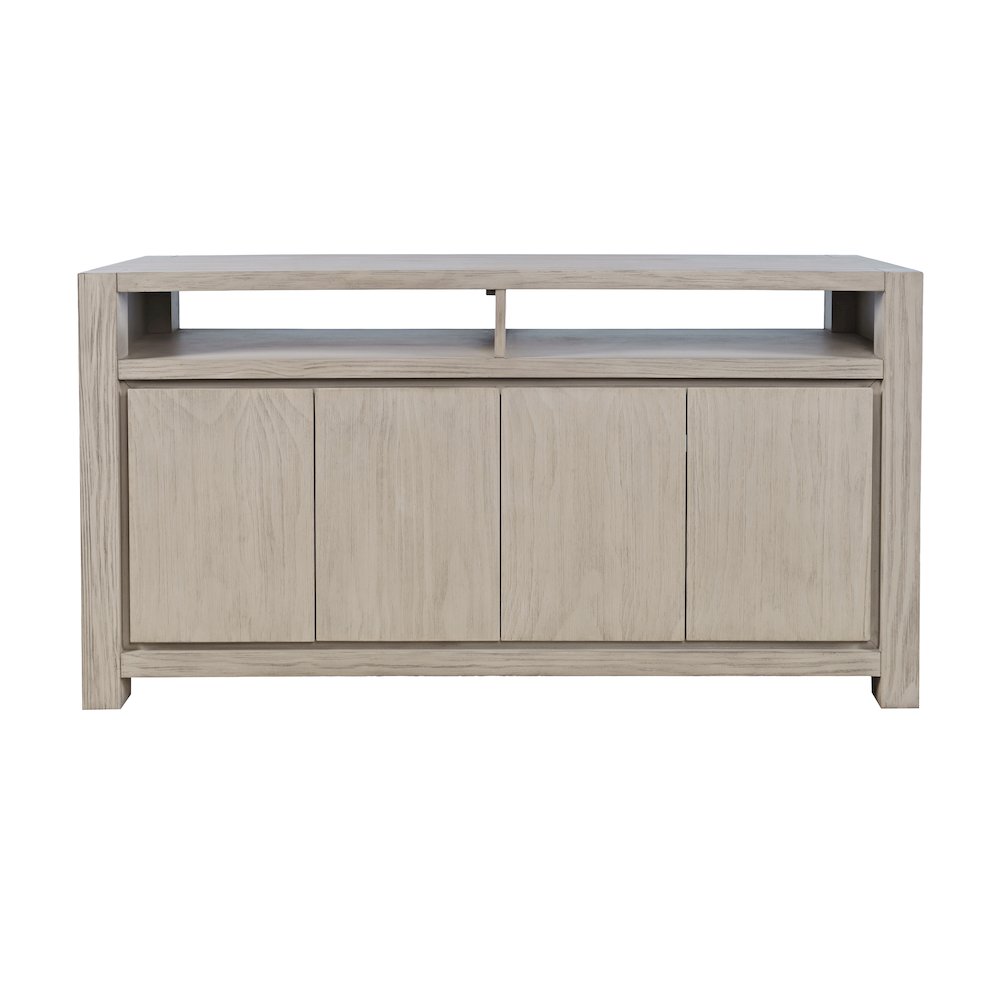 60" Modern Transitional Media Console TV Stand with Four-Door Cabinet Storage. Picture 1