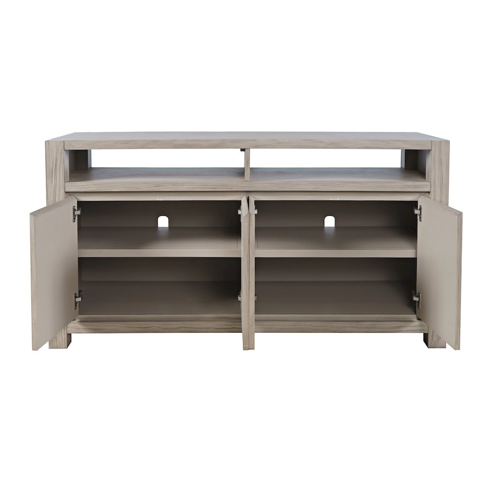 60" Modern Transitional Media Console TV Stand with Four-Door Cabinet Storage. Picture 4