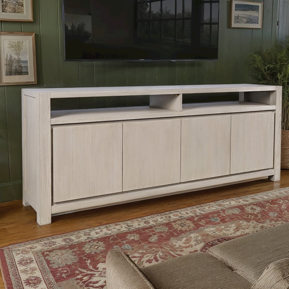 80" Modern Transitional Media Console TV Stand with Four-Door Cabinet Storage. Picture 8