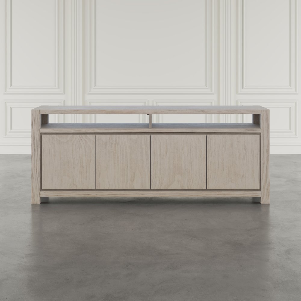 80" Modern Transitional Media Console TV Stand with Four-Door Cabinet Storage. Picture 9