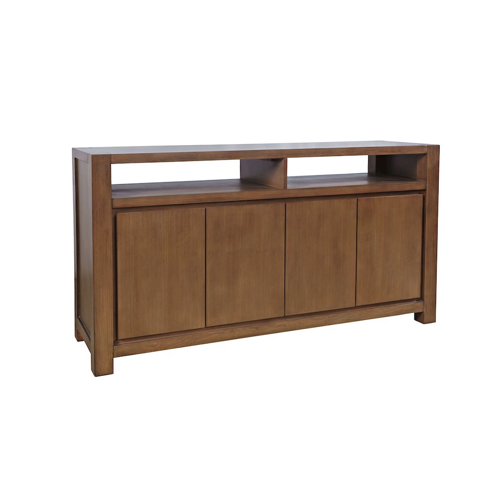 60" Modern Transitional Media Console TV Stand with Four-Door Cabinet Storage. Picture 2