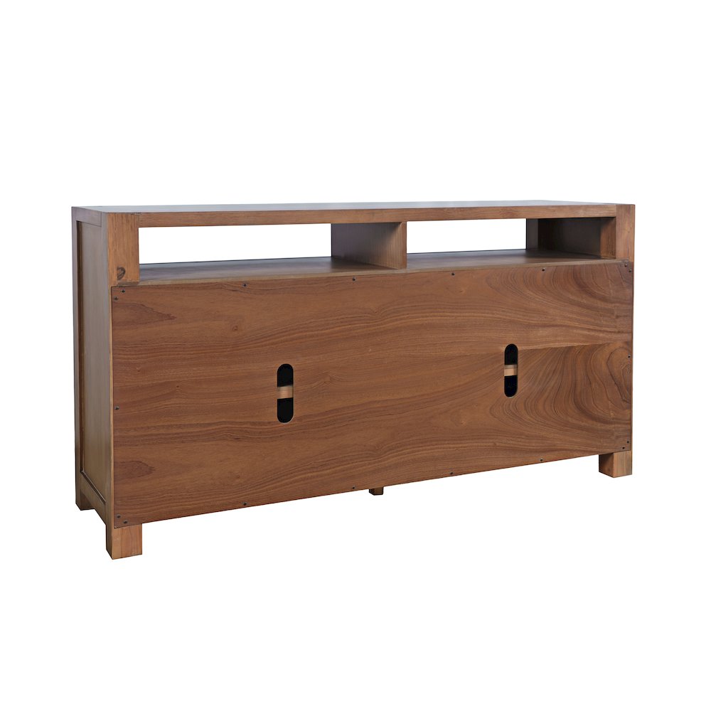 60" Modern Transitional Media Console TV Stand with Four-Door Cabinet Storage. Picture 7