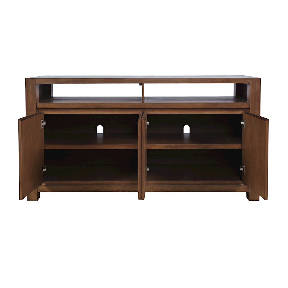 60" Modern Transitional Media Console TV Stand with Four-Door Cabinet Storage. Picture 4