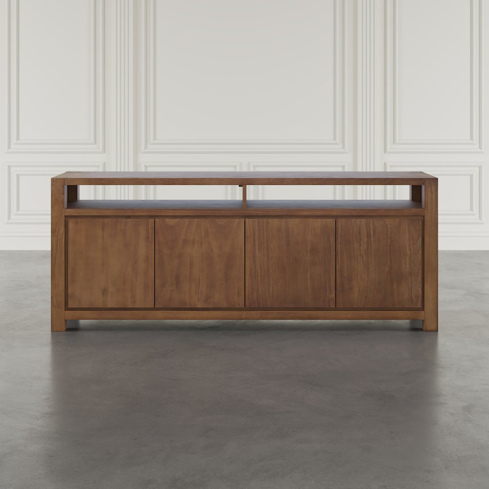 80" Modern Transitional Media Console TV Stand with Four-Door Cabinet Storage. Picture 9