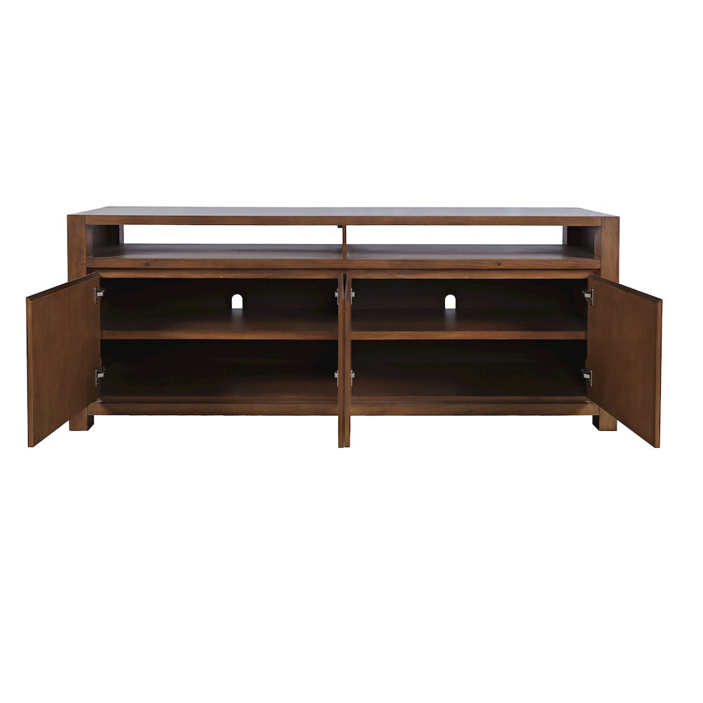 80" Modern Transitional Media Console TV Stand with Four-Door Cabinet Storage. Picture 4
