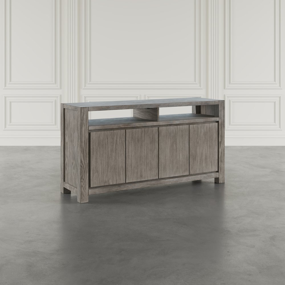 60" Modern Transitional Media Console TV Stand with Four-Door Cabinet Storage. Picture 10