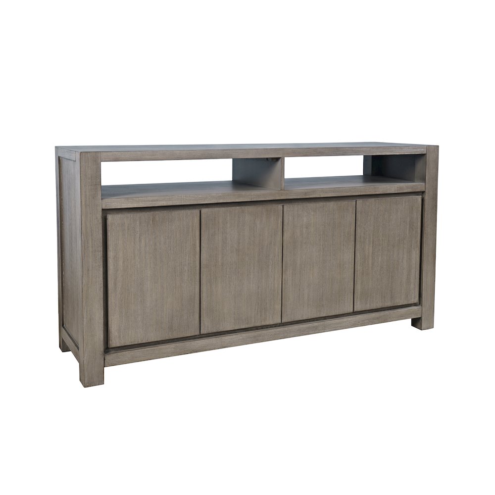 60" Modern Transitional Media Console TV Stand with Four-Door Cabinet Storage. Picture 2