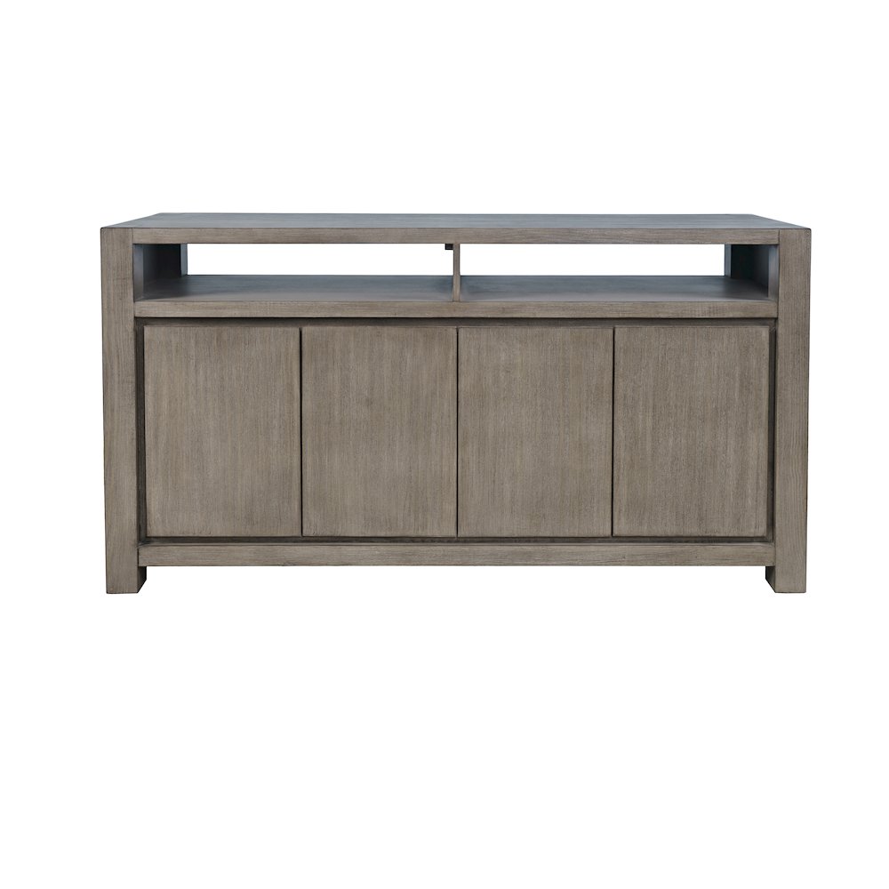 60" Modern Transitional Media Console TV Stand with Four-Door Cabinet Storage. Picture 1