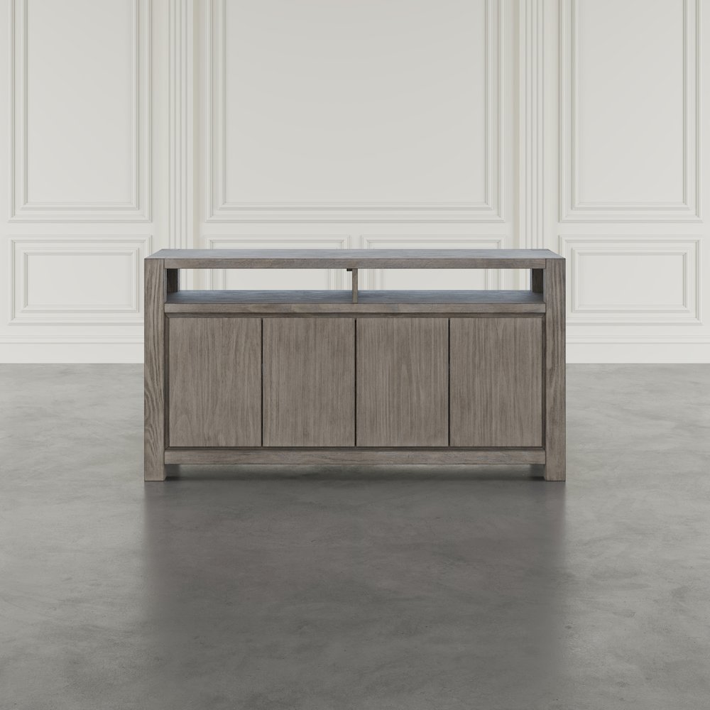 60" Modern Transitional Media Console TV Stand with Four-Door Cabinet Storage. Picture 9