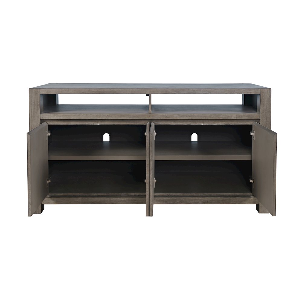60" Modern Transitional Media Console TV Stand with Four-Door Cabinet Storage. Picture 4