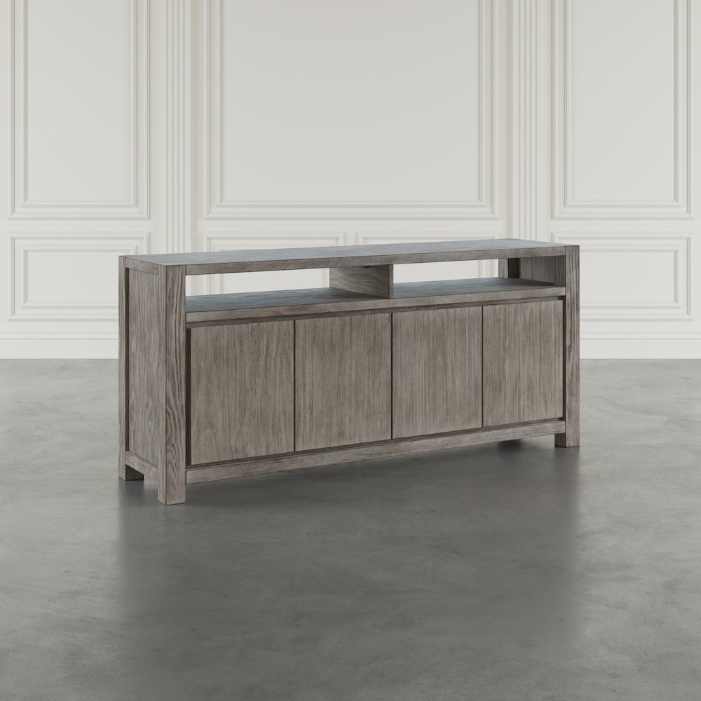 70" Modern Transitional Media Console TV Stand with Four-Door Cabinet Storage. Picture 10