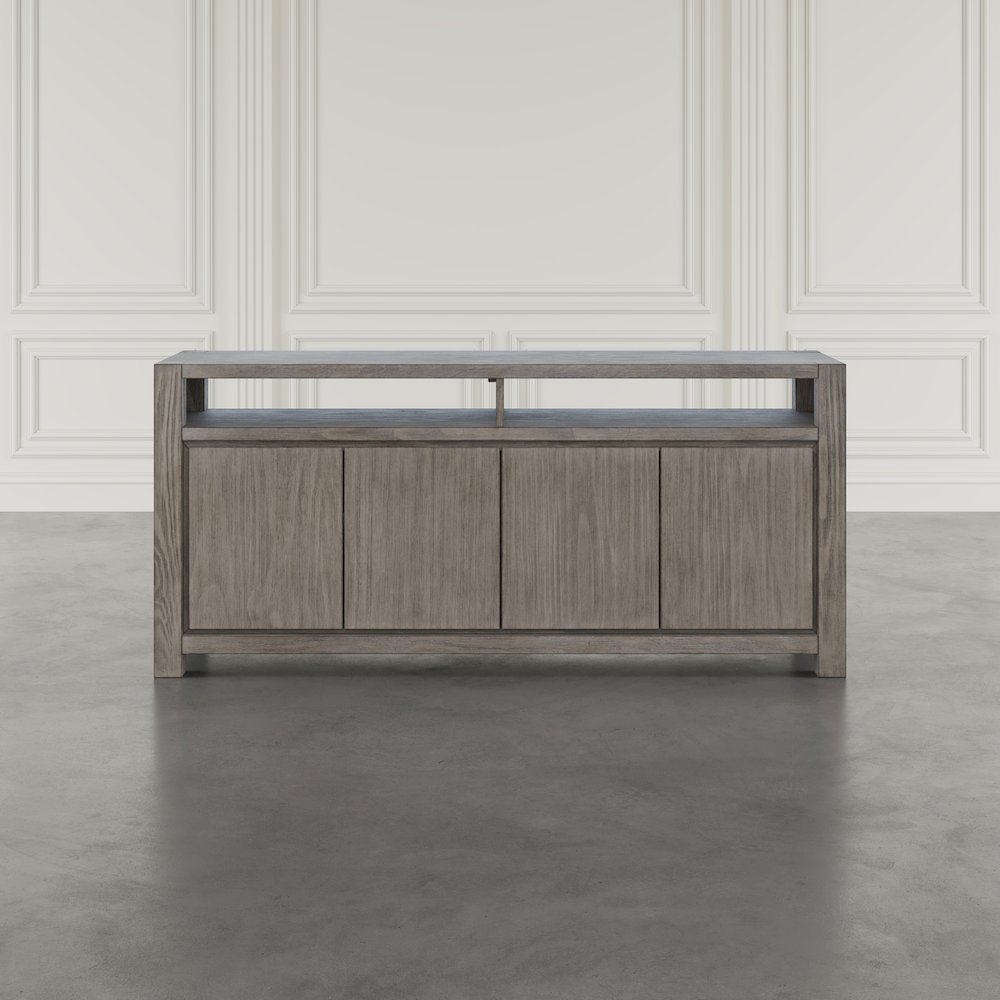 70" Modern Transitional Media Console TV Stand with Four-Door Cabinet Storage. Picture 9