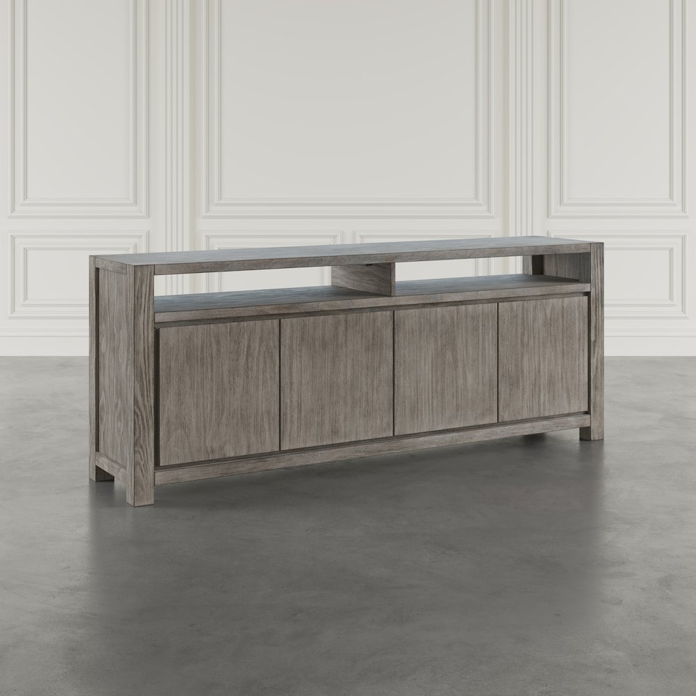 80" Modern Transitional Media Console TV Stand with Four-Door Cabinet Storage. Picture 10