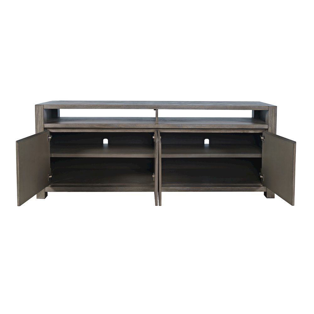 80" Modern Transitional Media Console TV Stand with Four-Door Cabinet Storage. Picture 3