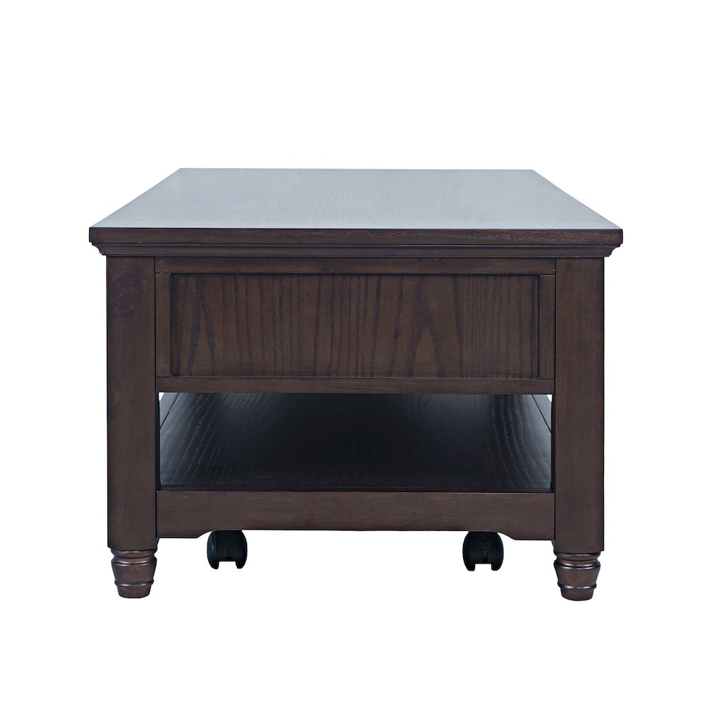 Brentwood Modern Transitional 50" Coffee Table With Storage and Caster Wheels. Picture 4