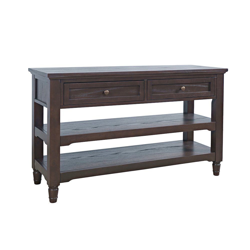 Brentwood Modern 50" Sofa Console Table with Drawers and Storage Shelves. Picture 3