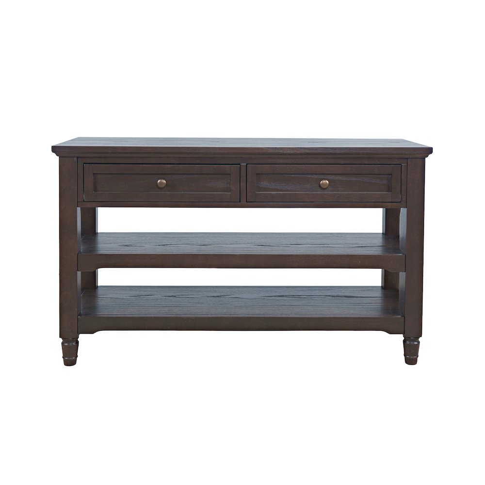 Brentwood Modern 50" Sofa Console Table with Drawers and Storage Shelves. Picture 1