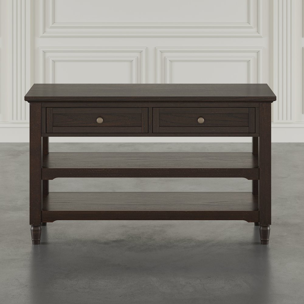Brentwood Modern 50" Sofa Console Table with Drawers and Storage Shelves. Picture 7