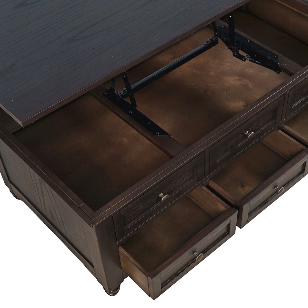 Brentwood Modern Transitional Lift-Top Coffee Table With Storage. Picture 3