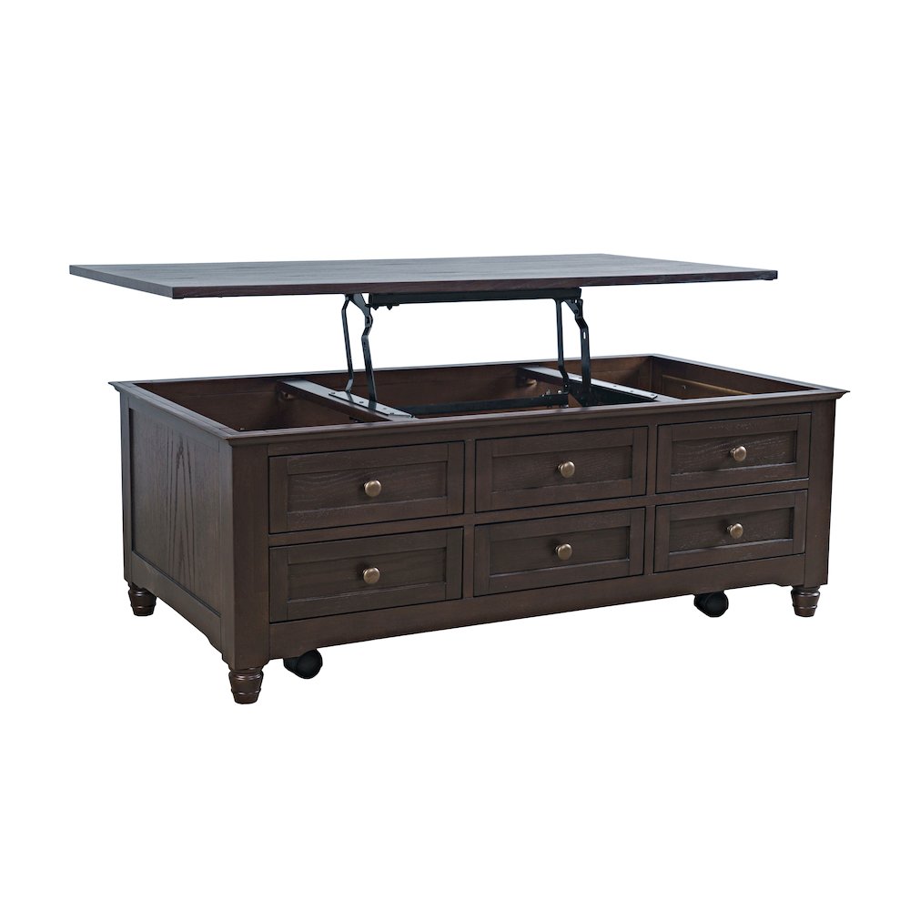 Brentwood Modern Transitional Lift-Top Coffee Table With Storage. Picture 5