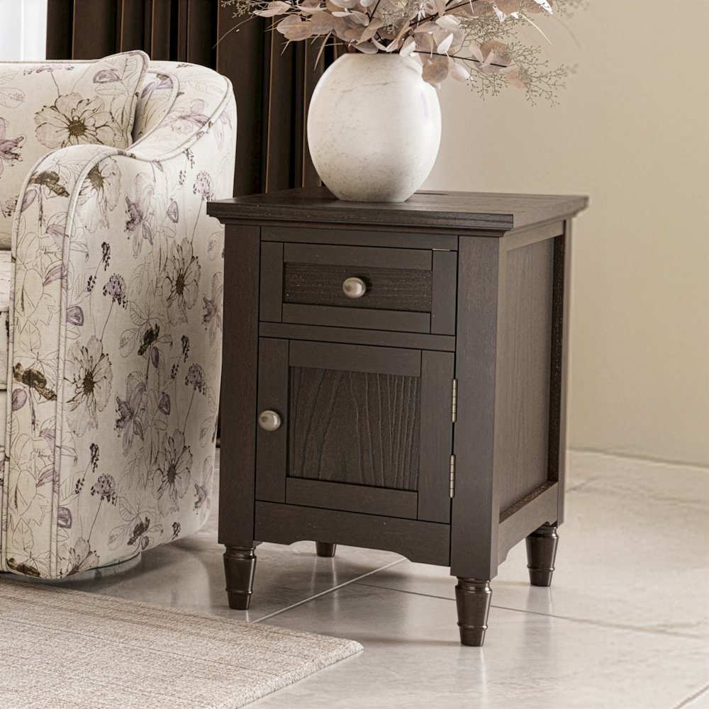 Brentwood Modern Transitional USB Charging End Table with Storage Cabinet. Picture 11
