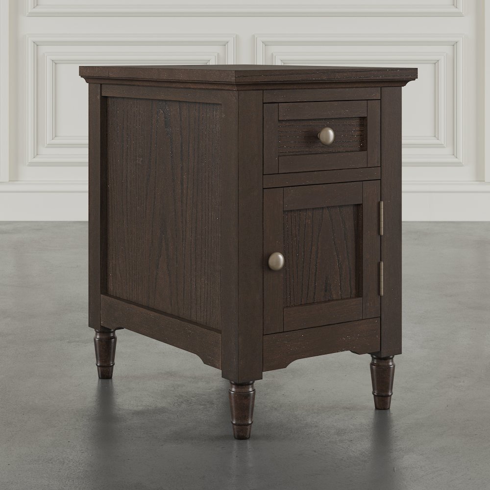Brentwood Modern Transitional USB Charging End Table with Storage Cabinet. Picture 10