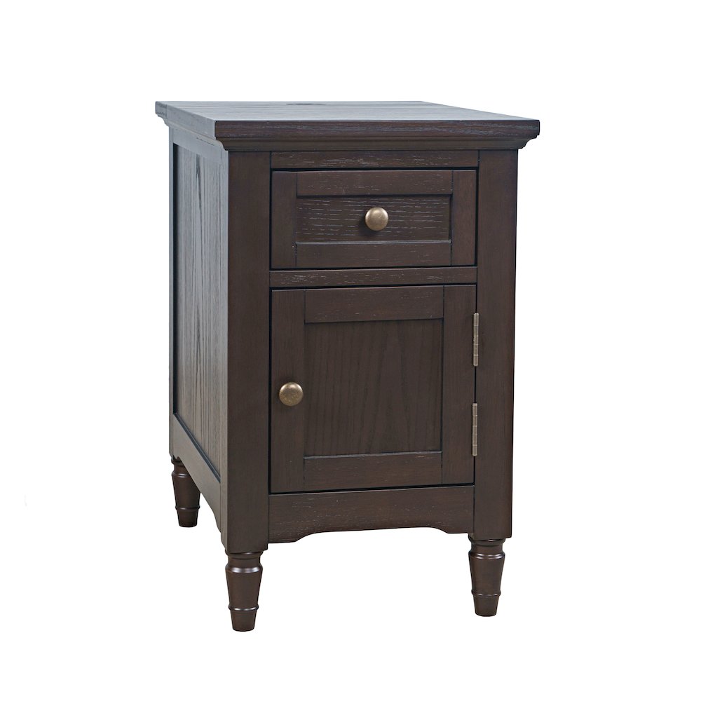 Brentwood Modern Transitional USB Charging End Table with Storage Cabinet. Picture 3