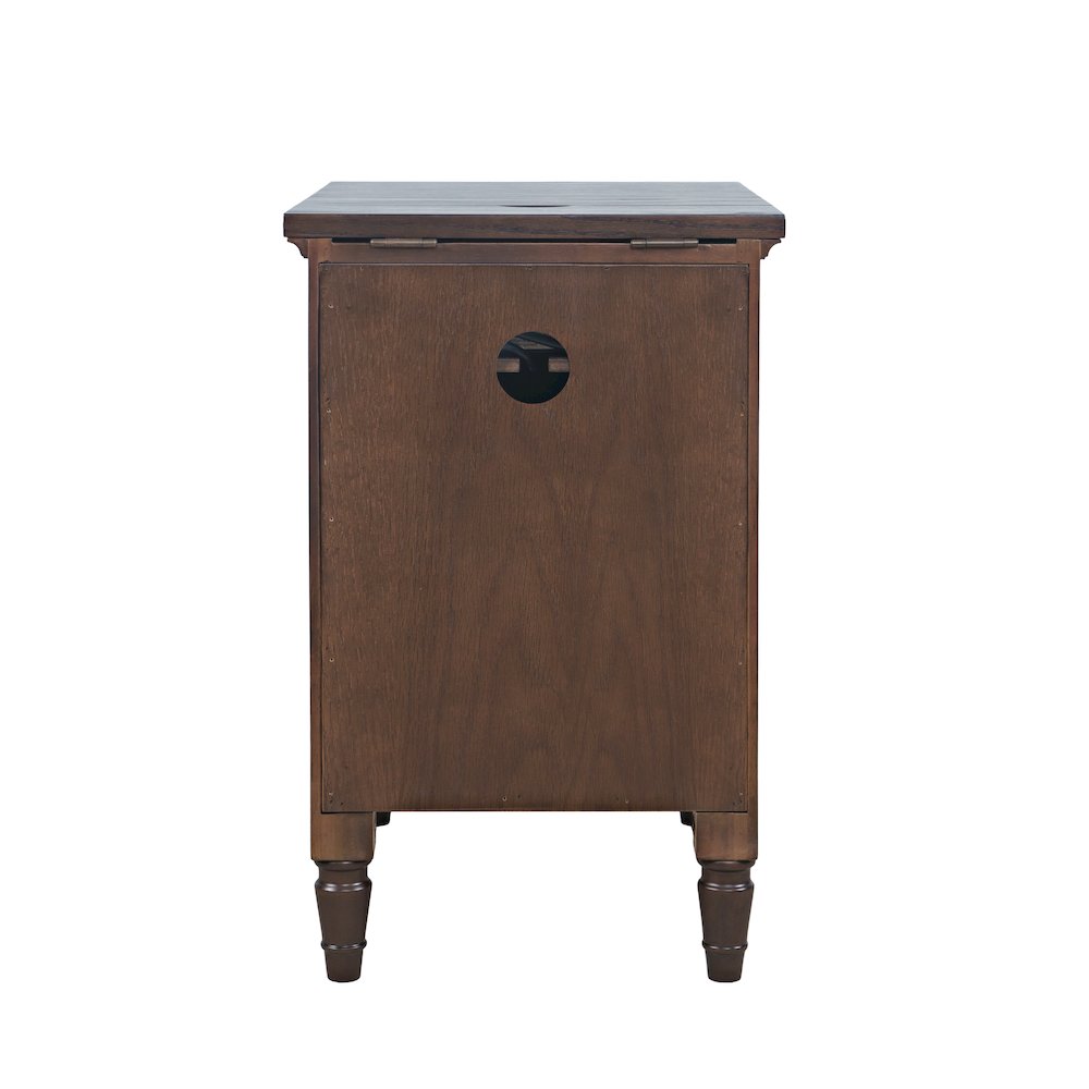 Brentwood Modern Transitional USB Charging End Table with Storage Cabinet. Picture 8
