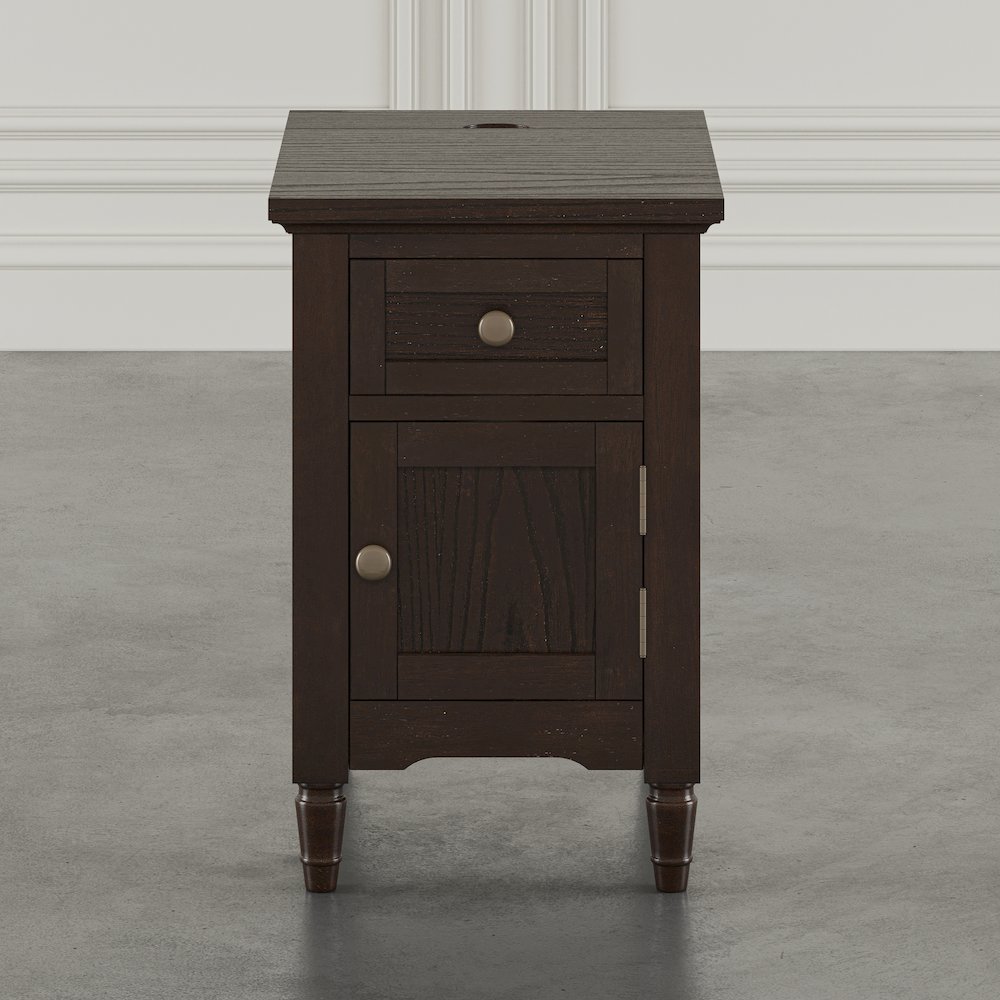 Brentwood Modern Transitional USB Charging End Table with Storage Cabinet. Picture 9