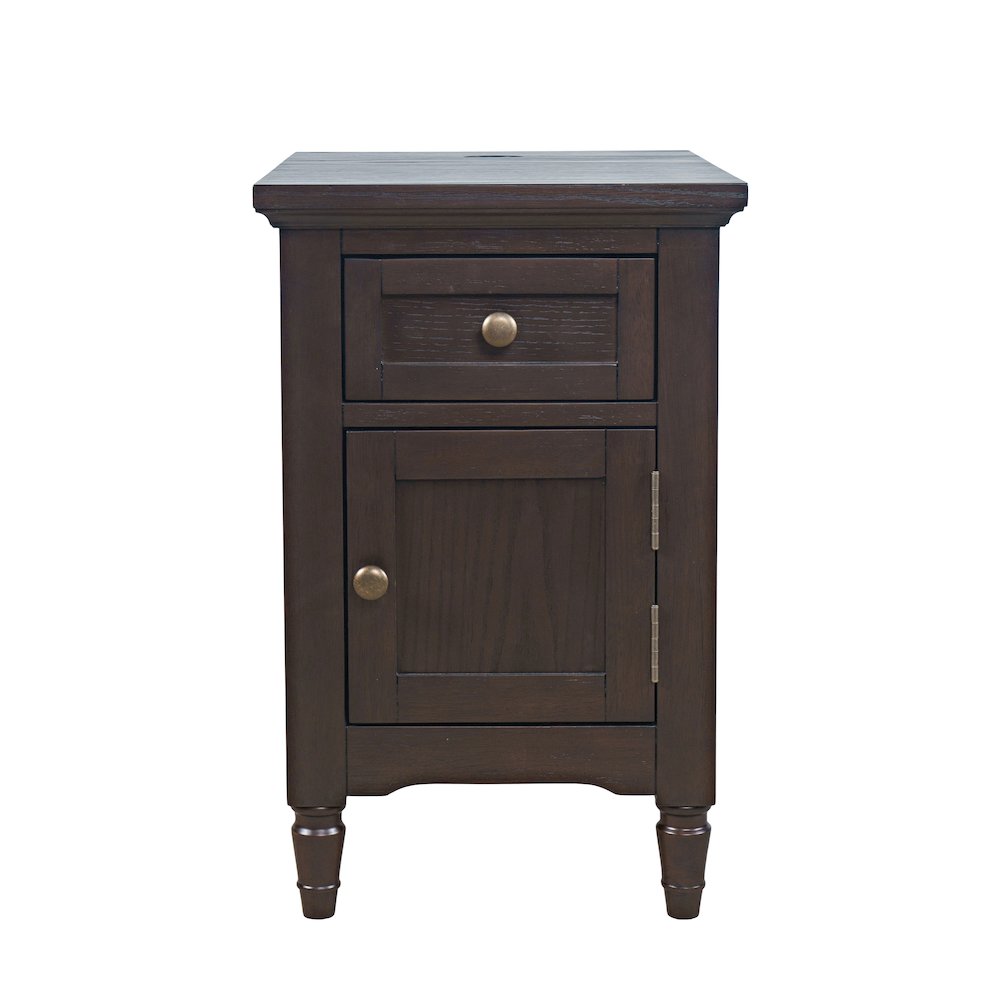Brentwood Modern Transitional USB Charging End Table with Storage Cabinet. Picture 1