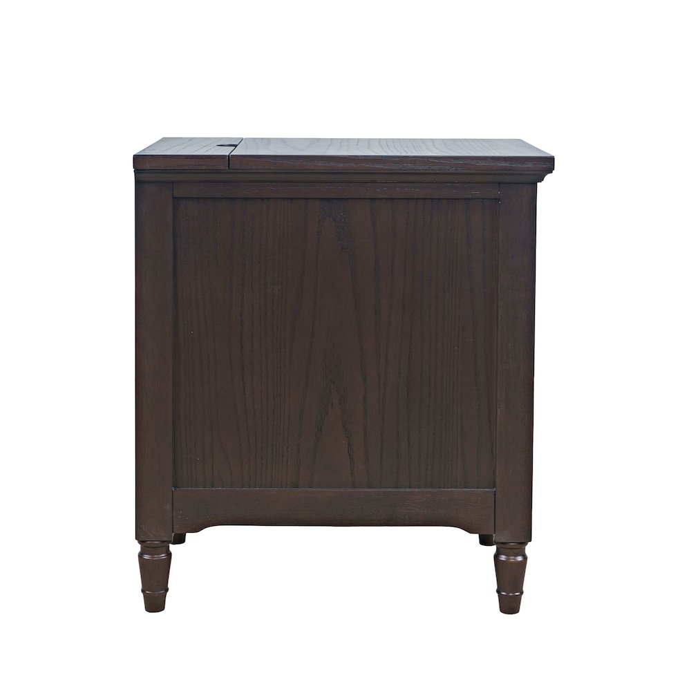 Brentwood Modern Transitional USB Charging End Table with Storage Cabinet. Picture 6