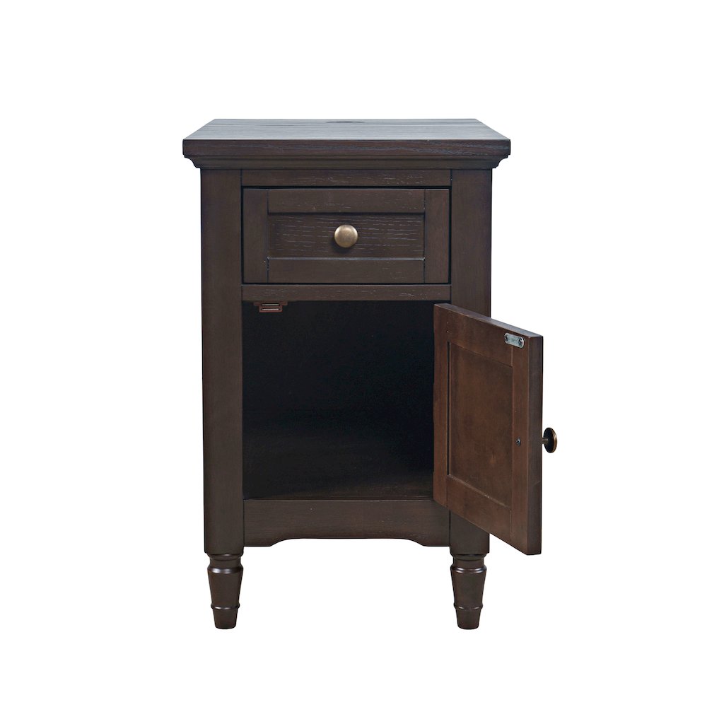 Brentwood Modern Transitional USB Charging End Table with Storage Cabinet. Picture 4