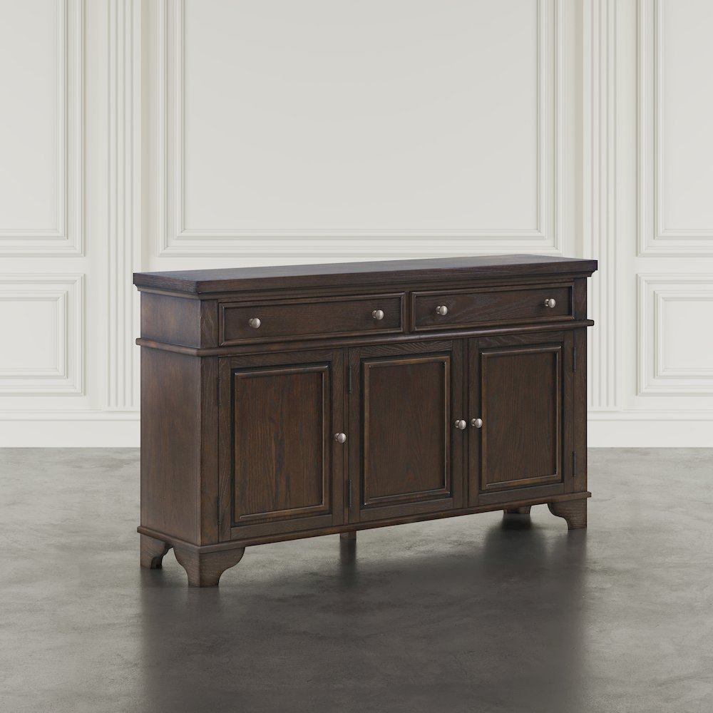 Brentwood 60" Modern Transitional Three Door Sideboard Storage Cabinet. Picture 10