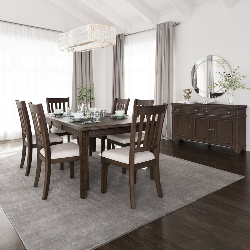 Brentwood Modern Transitional 72" Rectangular Dining Table with Extension. Picture 2