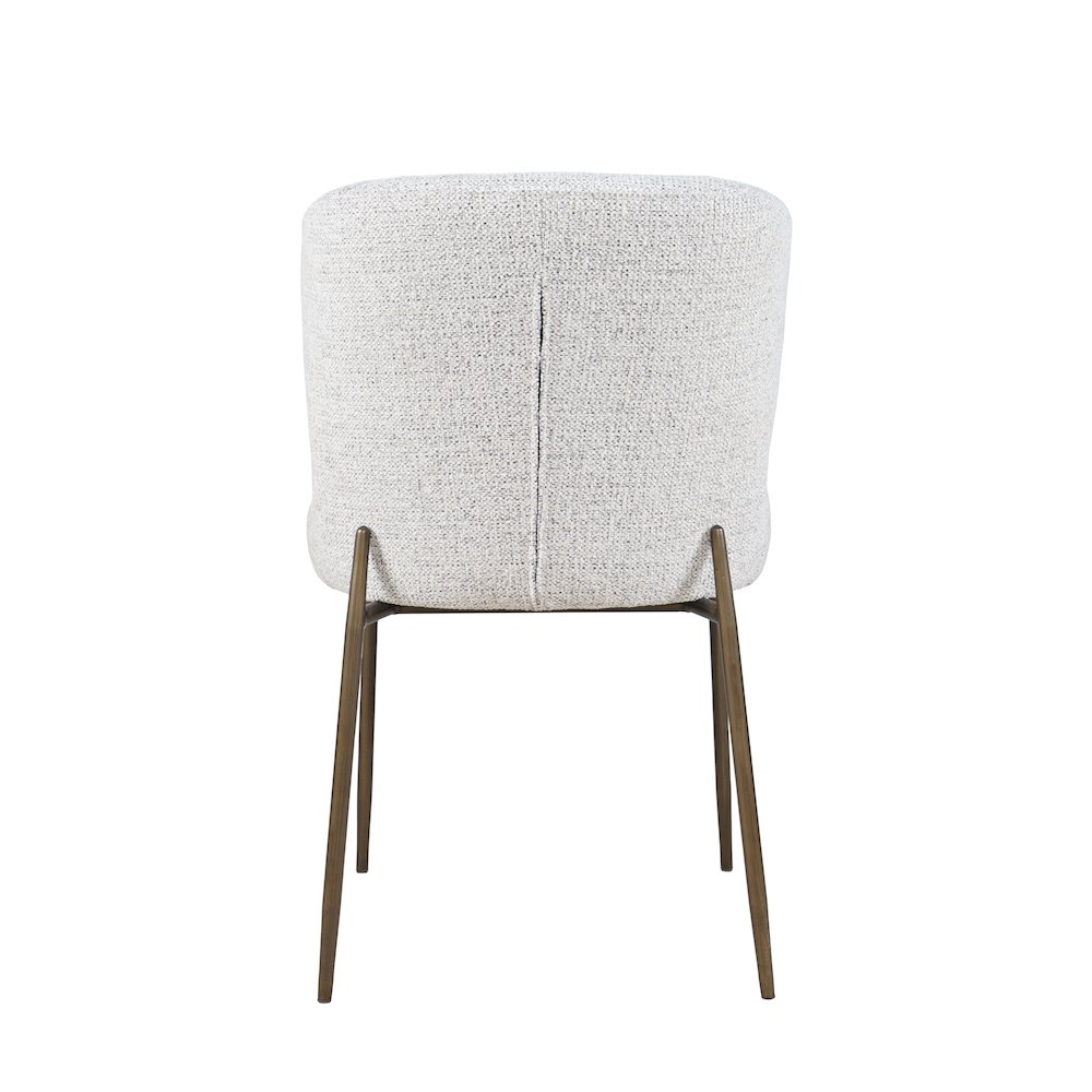Upholstered Dining Chair with Performance Fabric and Antique Brass Legs-Set of 2. Picture 6