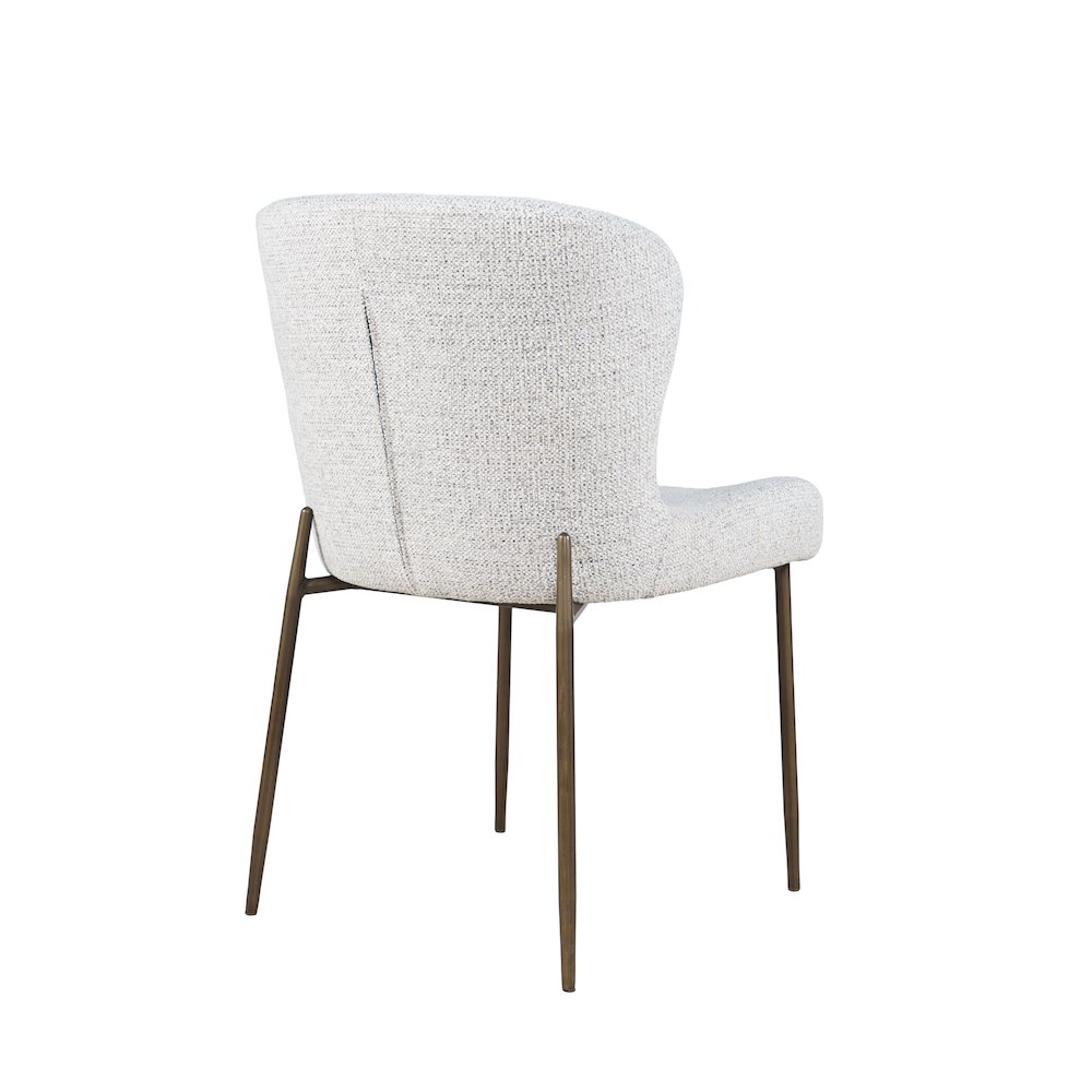 Upholstered Dining Chair with Performance Fabric and Antique Brass Legs-Set of 2. Picture 5