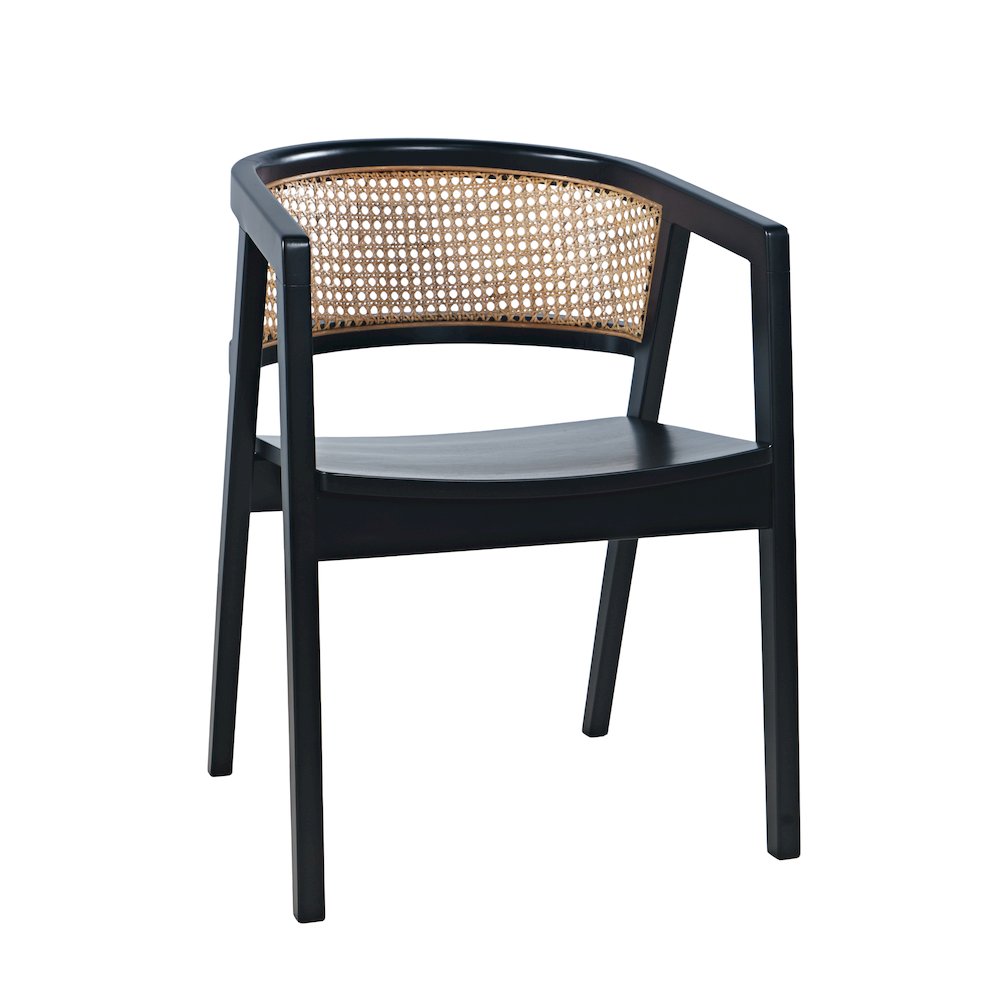 Lucas Modern Scandinavian Cane-Back Dining Armchair. Picture 3