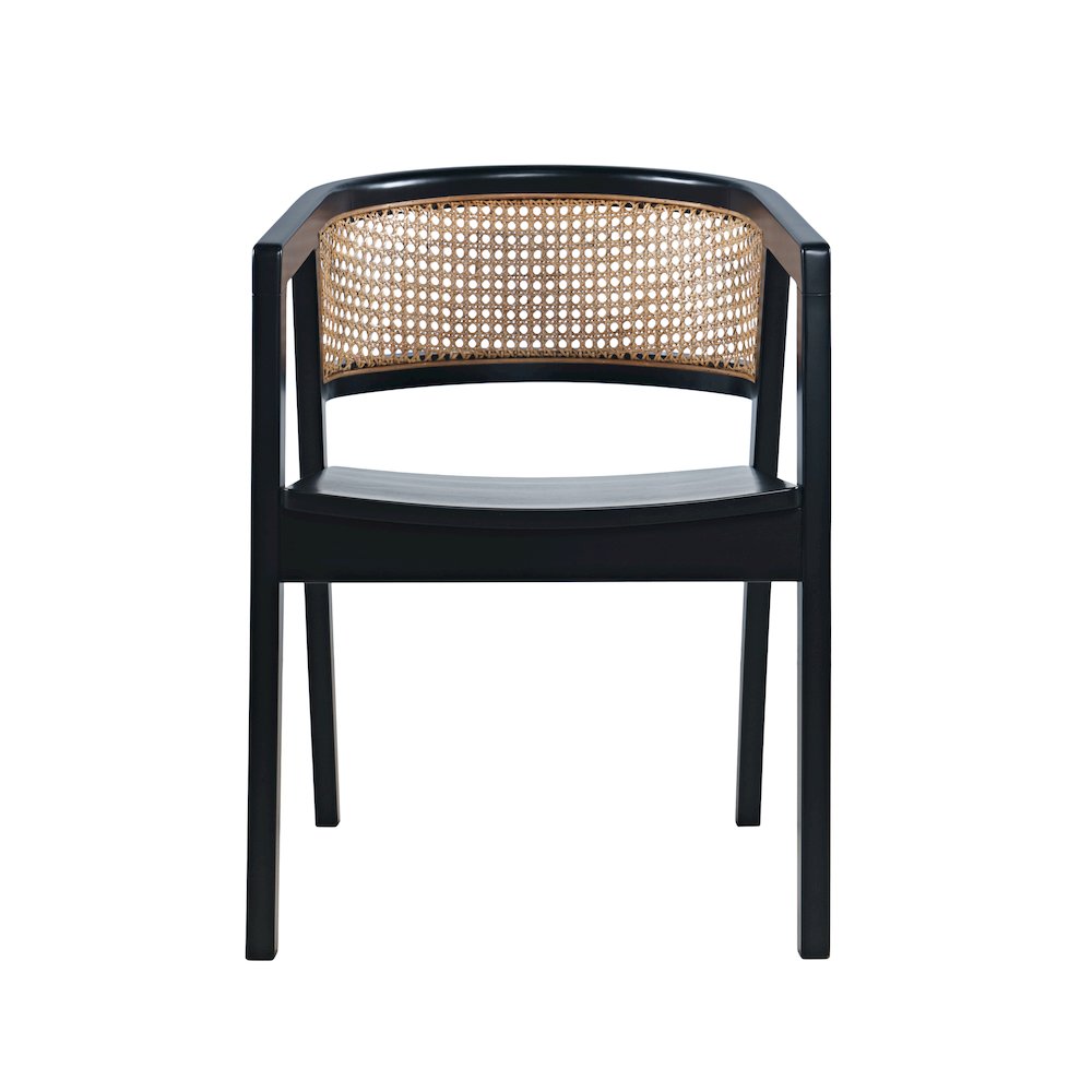 Lucas Modern Scandinavian Cane-Back Dining Armchair. Picture 1