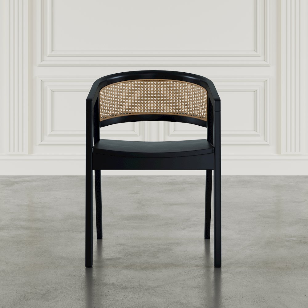 Lucas Modern Scandinavian Cane-Back Dining Armchair. Picture 7