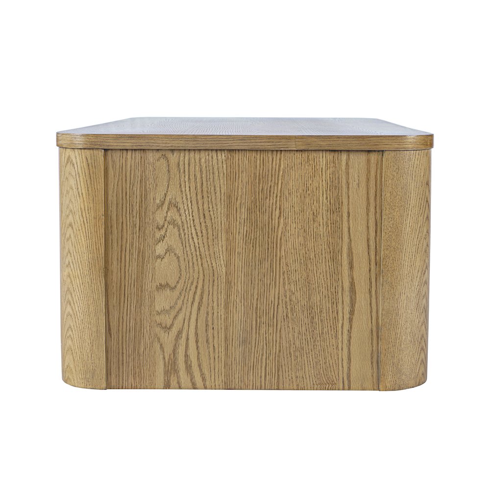 Janzen Contemporary Modern 50" Rolling Coffee Table with Open Storage Shelf. Picture 5