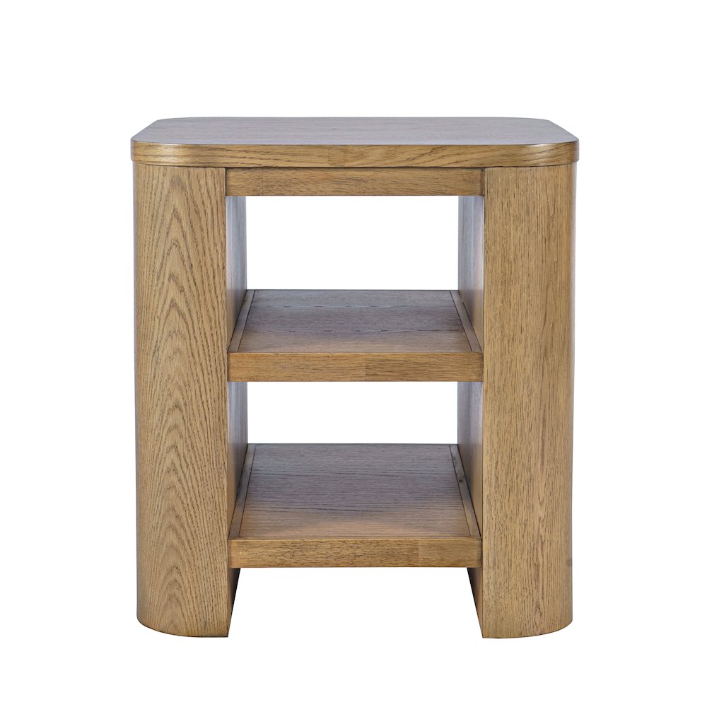 Janzen Contemporary Modern End Table with Open Storage and Rounded Corners. Picture 1